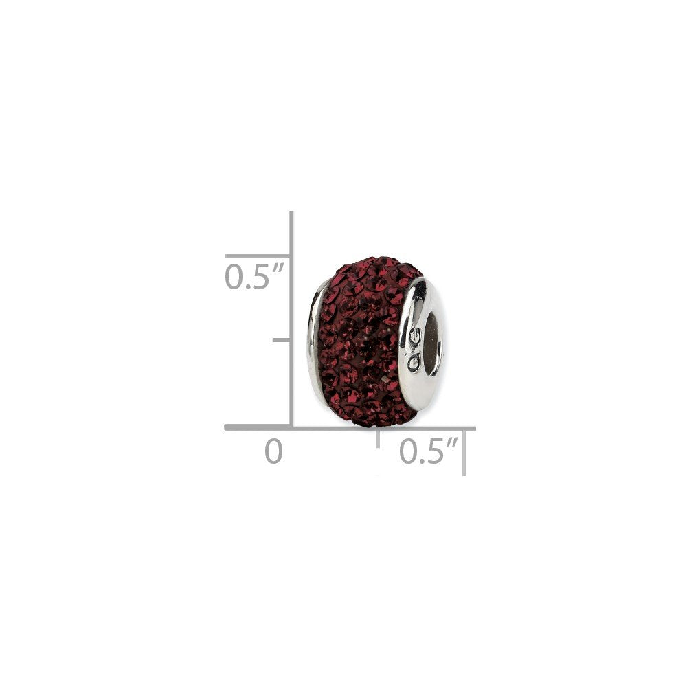Sterling Silver Reflections Crimson Full Preciosa Crystal Bead