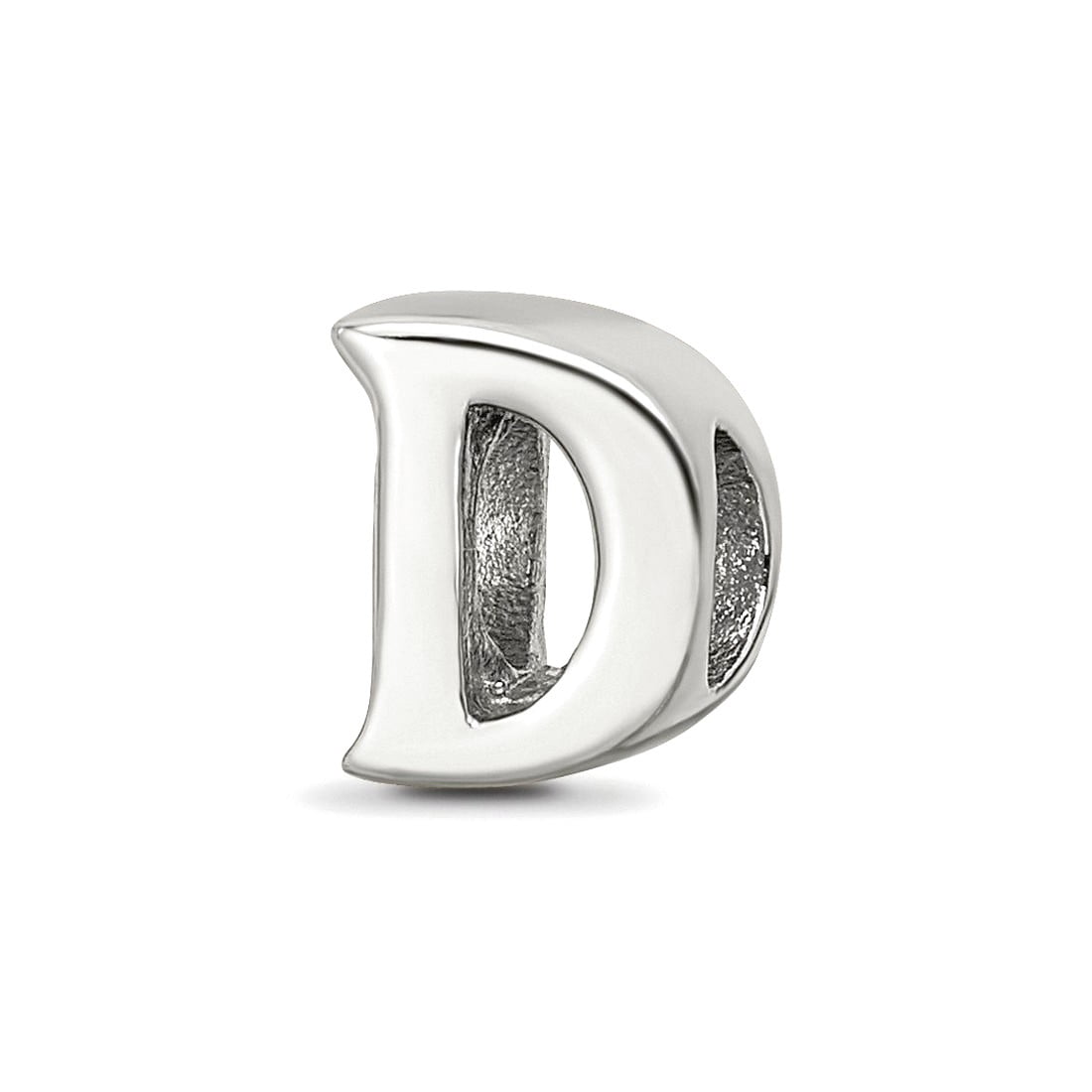 925 Sterling Silver Polished Reflections SimStars Letter Name Personalized Monogram Initial D Bead Charm 7.27x6.36mm Wid