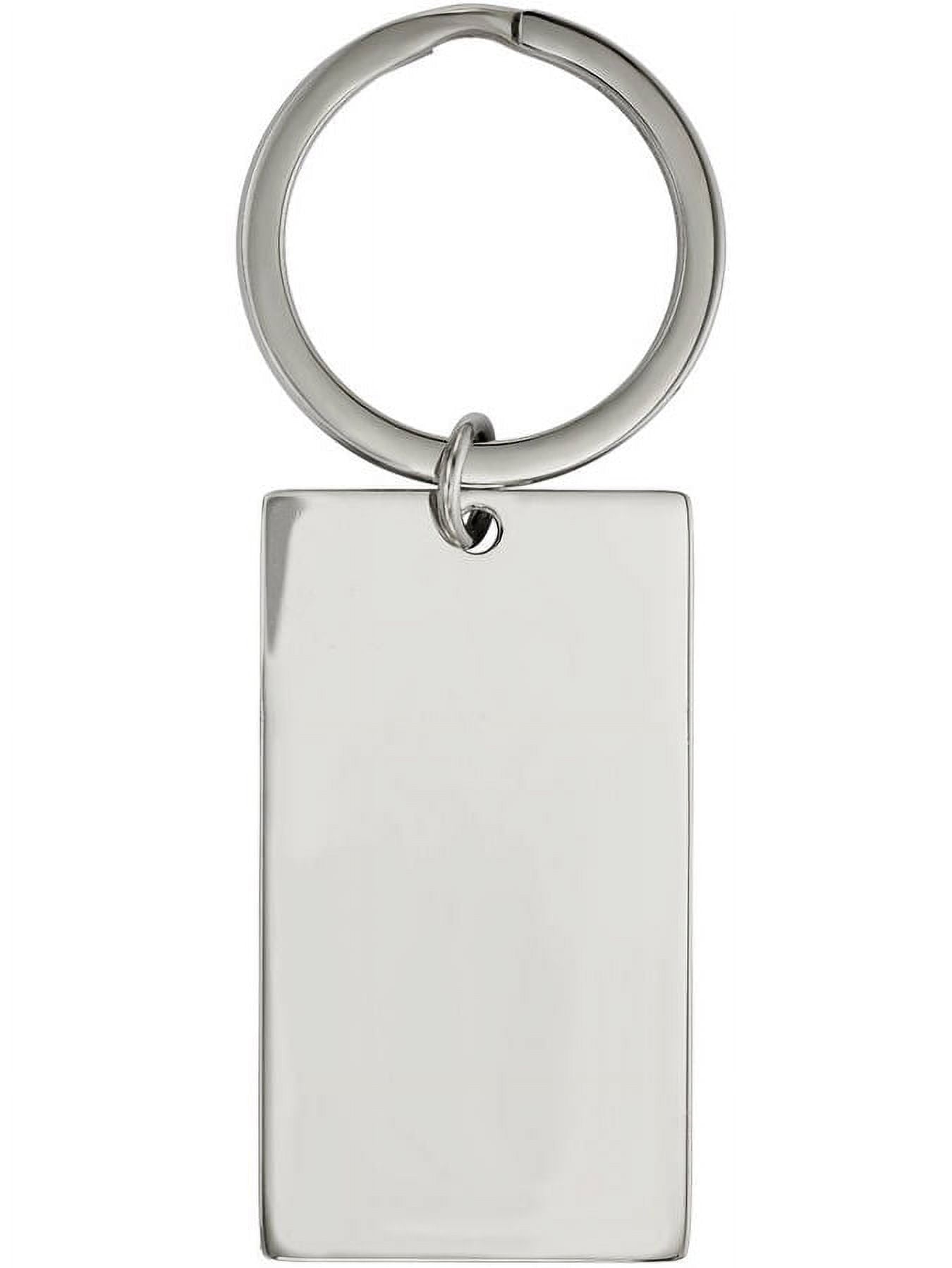 Stainless Steel Brushed and Polished 1.85mm Rectangle Reversible Key Chain