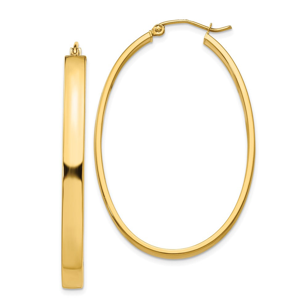 10k Lightweight Oval Hoop Earrings