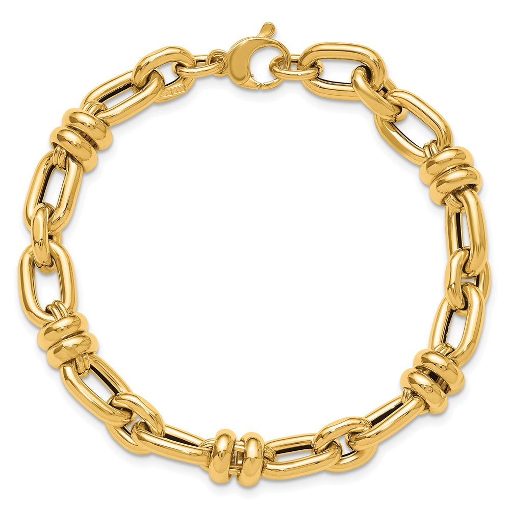 14K Polished Fancy Link Bracelet 7.5  inches