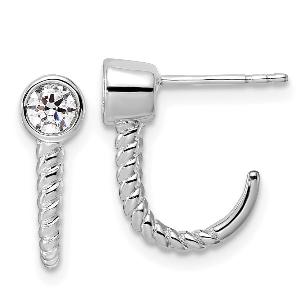 True Origin 14k White Gold 1/3 carat Lab Grown Diamond VS DEF J Hoop Earrings