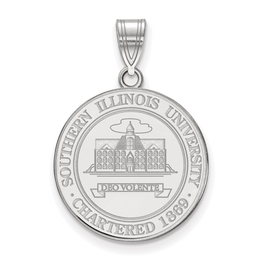 LogoArt Sterling Silver Southern Illinois University Large Crest Pendant Necklace