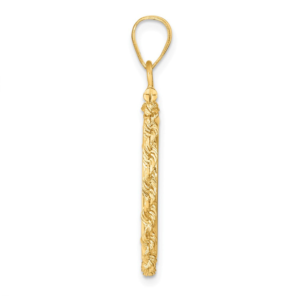Wideband Distinguished Coin Jewelry 14k Polished Rope 17.8mm x 1.35mm Screw Top Coin Bezel Pendant
