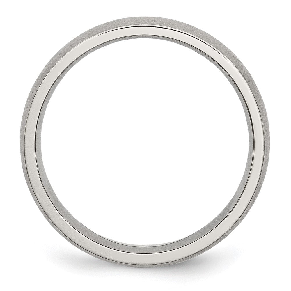 Stainless Steel Brushed 5mm Half Round Band Size - 6.5