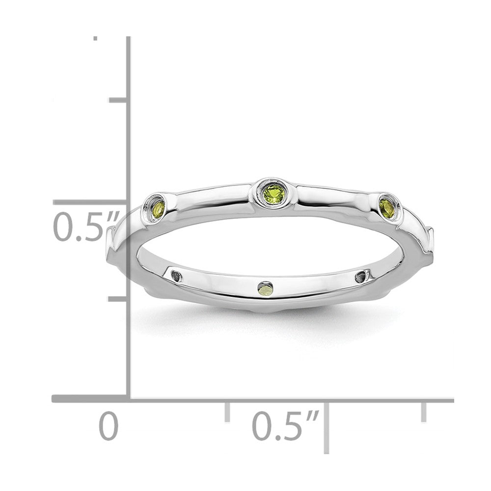 Sterling Silver Stackable Expressions Peridot Ring Size -6