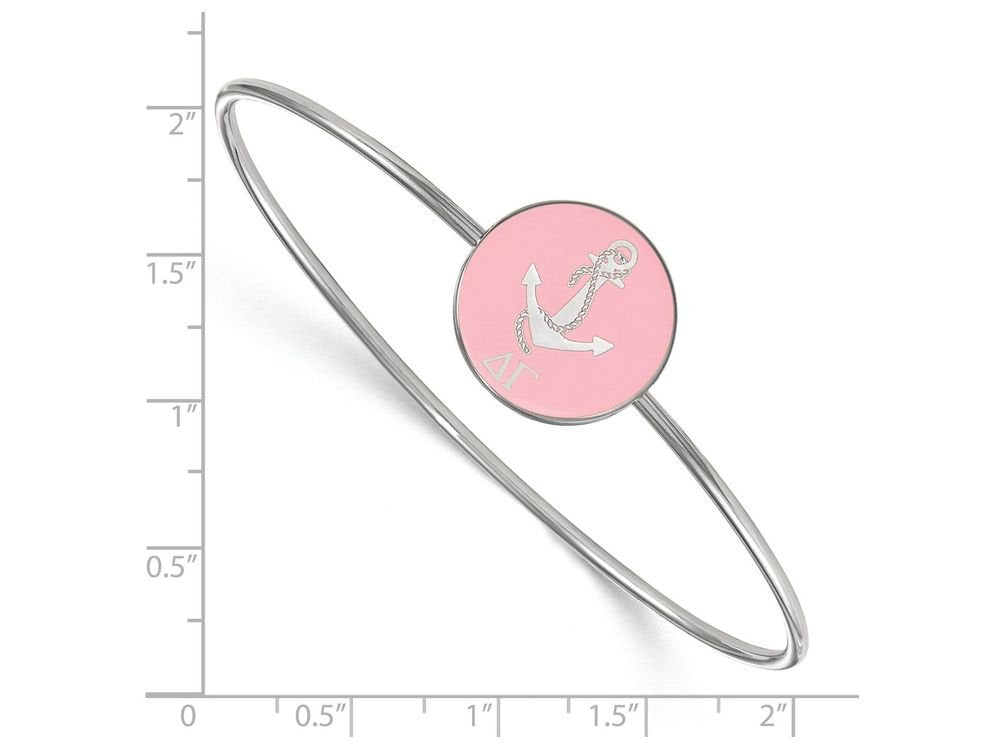 Sterling Silver Official Licensed Greek Sororities 7in Delta Gamma (??) Enameled Slip-on Bangle