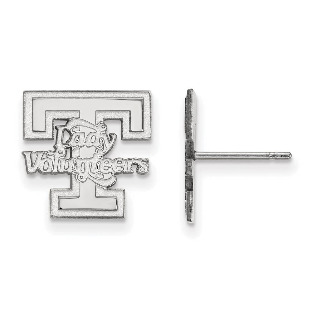 Sterling Silver Rhodium-plated LogoArt University of Tennessee Lady Volunteers Small Post Earrings Q-SS050UTN