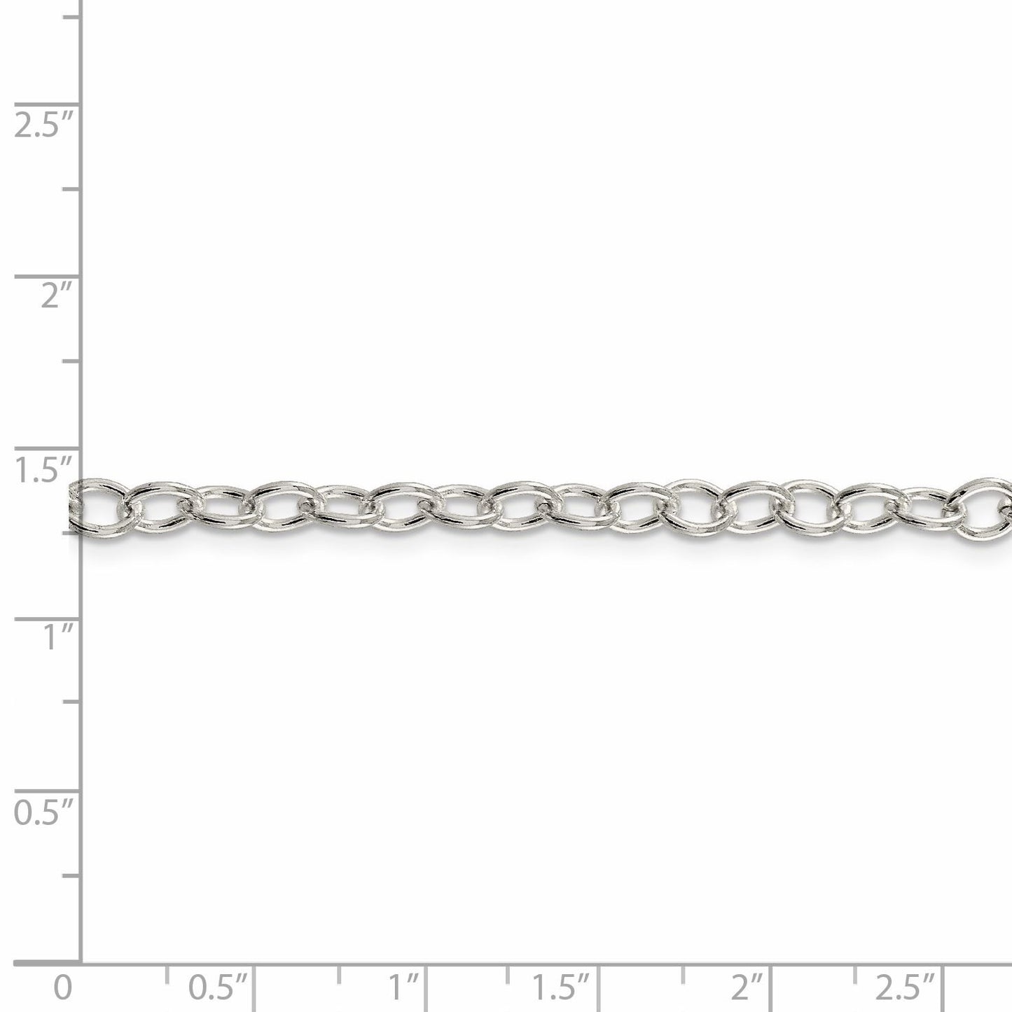 Sterling Silver 5.3mm Oval Cable Chain 18 Inches