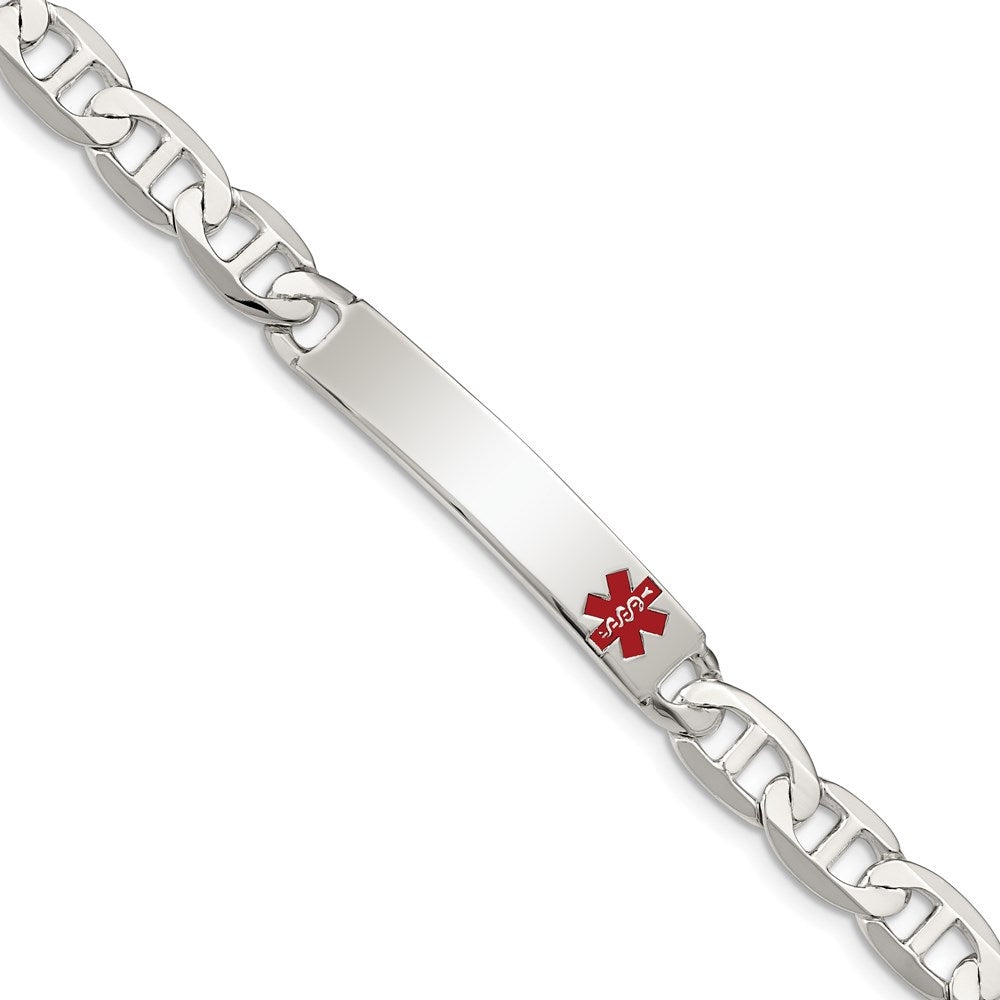 Sterling Silver Polished Medical Anchor Link ID Bracelet 8.5 inches