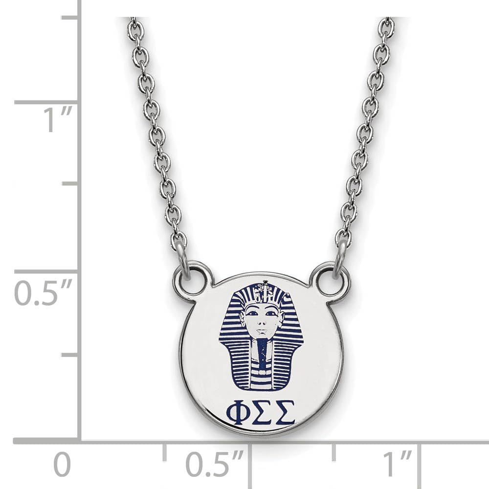 Sterling Silver LogoArt 18in Official Licensed Greek Sororities Phi Sigma Sigma (???) XS Enamel Pendant w/Necklace