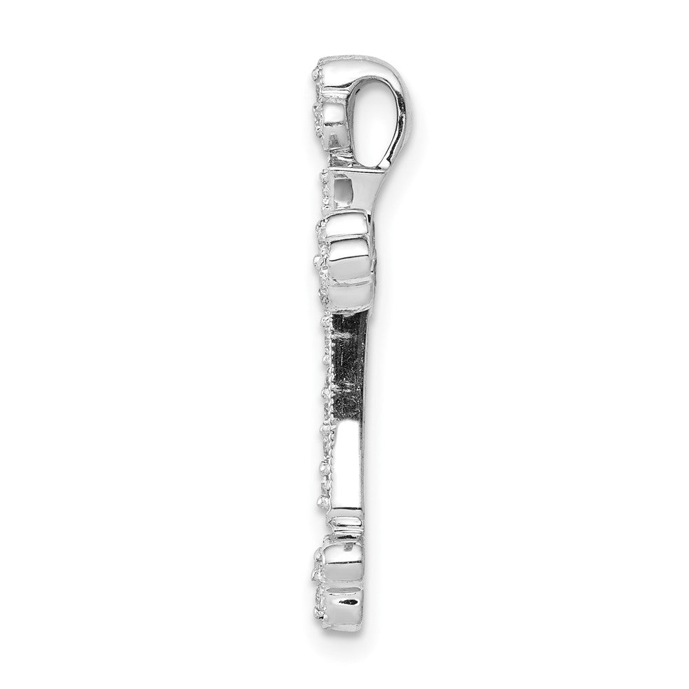 14k White Gold 1/4 carat Lab Grown Diamond VS/SI+ G+ Cross Chain Slide Pendant