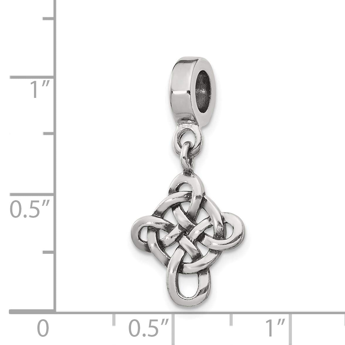 Sterling Silver Reflections Celtic Weave Cross Dangle Bead