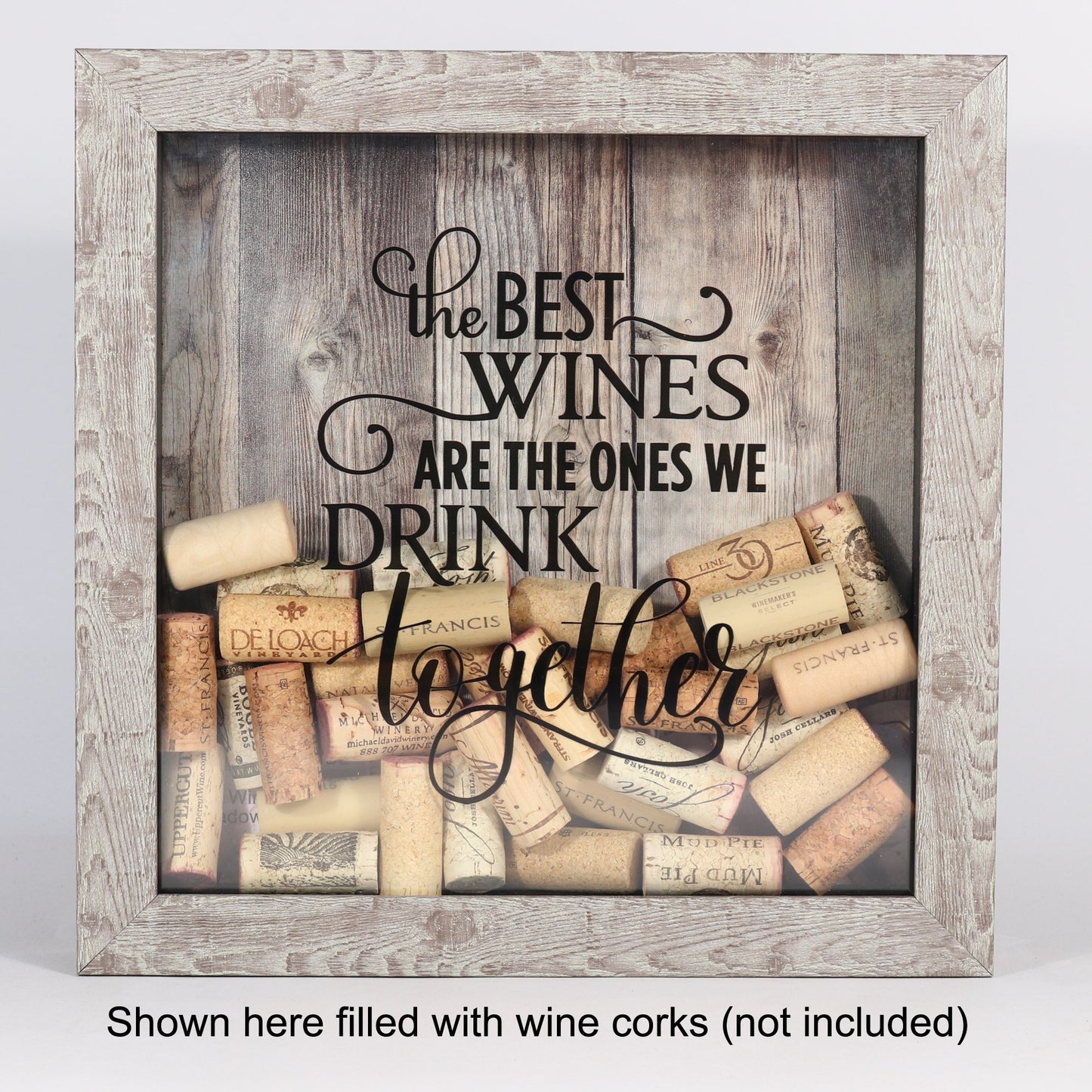 Lawrence Frames 10x10 Weathered Birch Shadow Box Wine Cork Holder