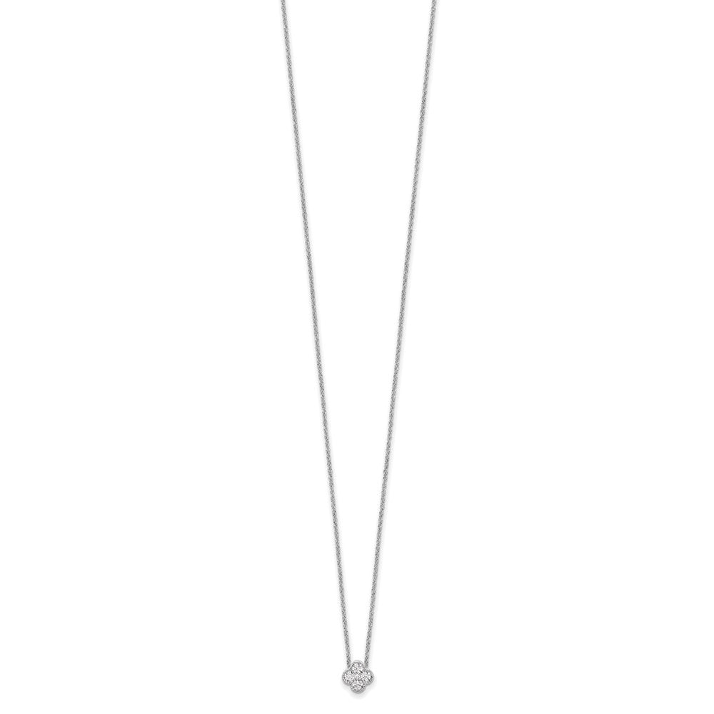 10k White Gold 1/4 carat Lab Grown Diamond VS/SI+ G+ Complete 18 inch Bloom Pendant Necklace