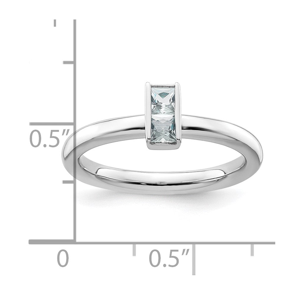 Sterling Silver Stackable Expressions Aquamarine Ring