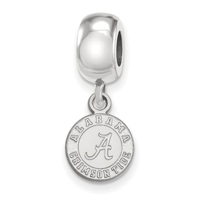 Sterling Silver Rhodium-plated LogoArt University of Alabama Crimson Tide Extra Small Dangle Bead Charm