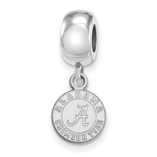 Sterling Silver Rhodium-plated LogoArt University of Alabama Crimson Tide Extra Small Dangle Bead Charm