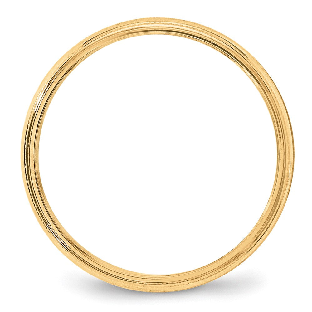 10k Yellow Gold 4mm Milgrain Half Round Wedding Band Size 13.5