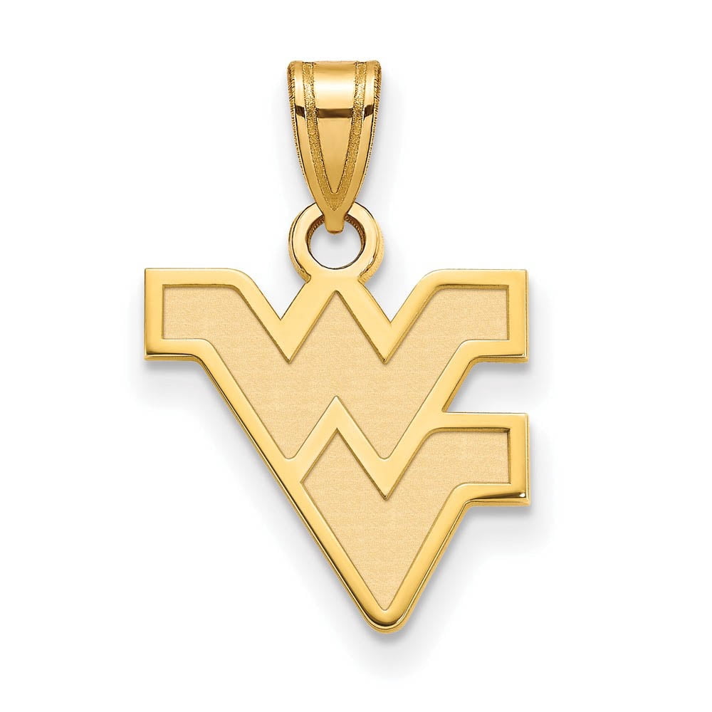 14k Gold LogoArt West Virginia University W-V Small Pendant Q4Y002WVU