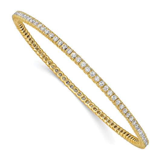 Sterling Shimmer Sterling Silver Gold-tone Flash Gold-plated 93 Stone CZ Bangle Bracelet