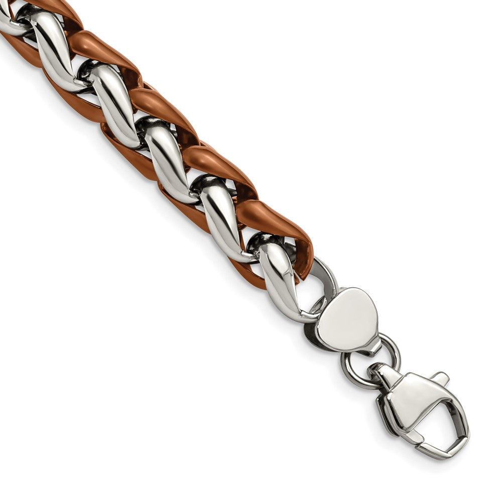 Stainless Steel Polished Brown IP-plated 8.25in Bracelet 8.25 inches
