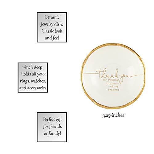 Creative Brands Santa Barbara Design Studio-Wedding Collection Ceramic Jewelry Dish, 3.25-Inch, Thank You
