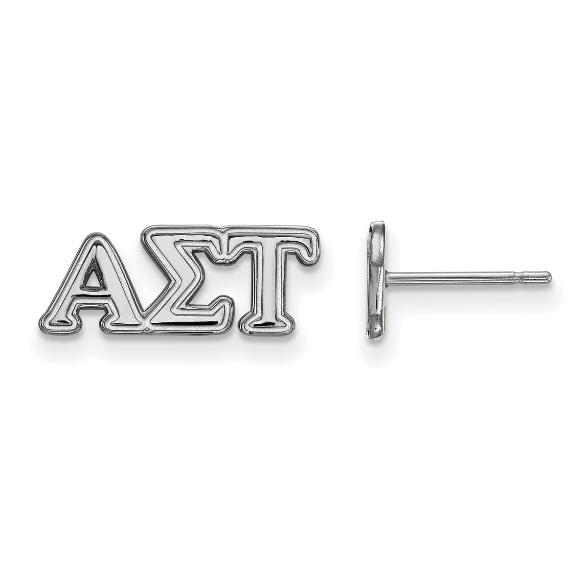 Sterling Silver Official Licensed Greek Sororities Alpha Sigma Tau (???) XS Post Earrings