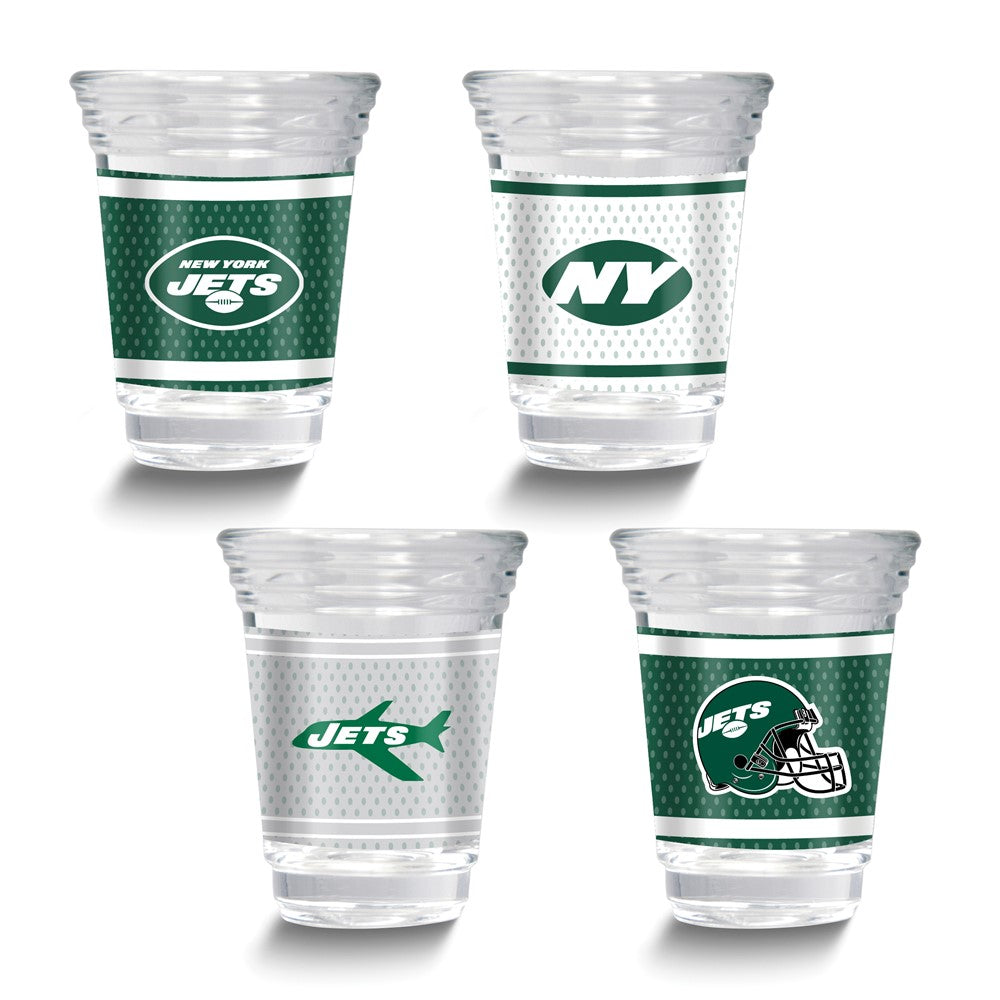 NFL New York Jets 4-piece 2 oz. Shot Glass Set