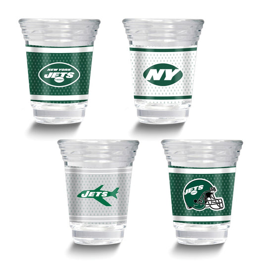 NFL New York Jets 4-piece 2 oz. Shot Glass Set
