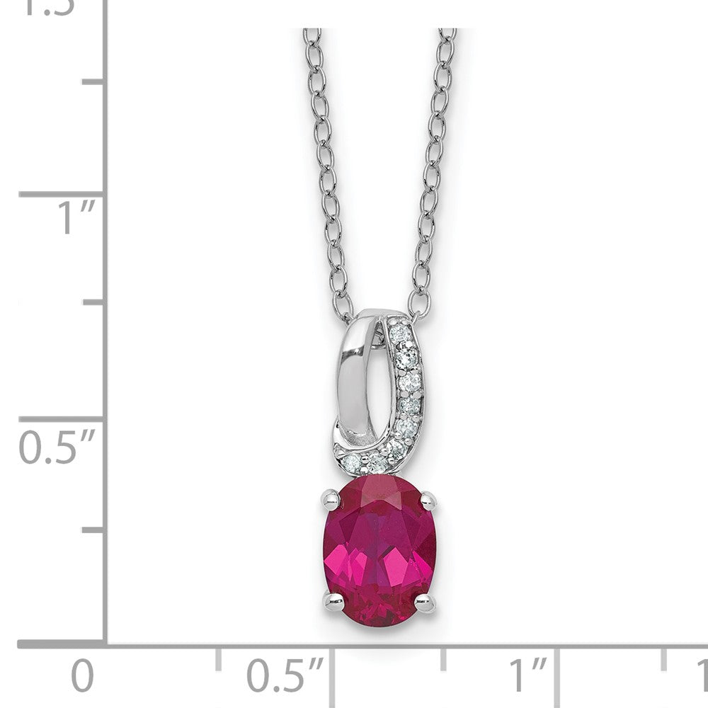 SS Created Ruby & Diamond Pend