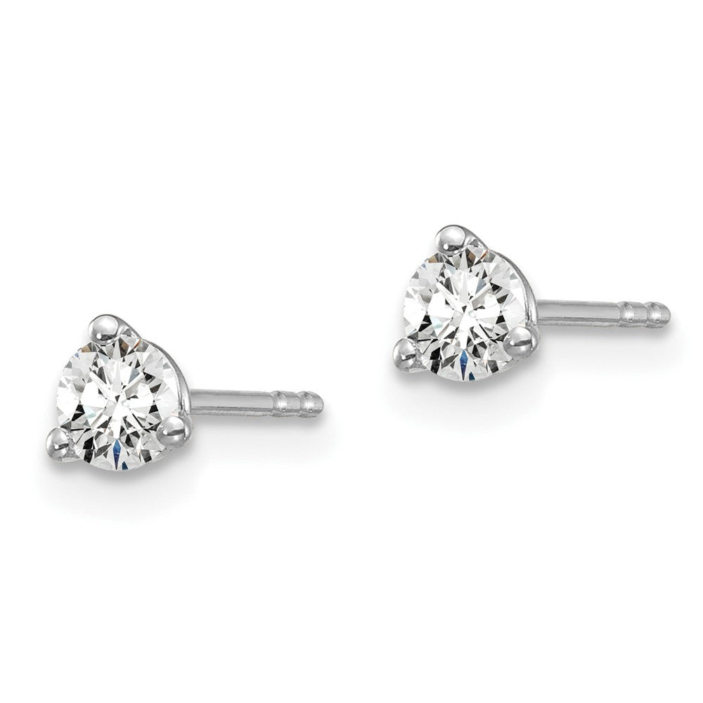 14k White Gold 3/8 ctw Lab Grown Diamond VS+ F+ Round 3 Prong Heavy Wt. Stud Earrings
