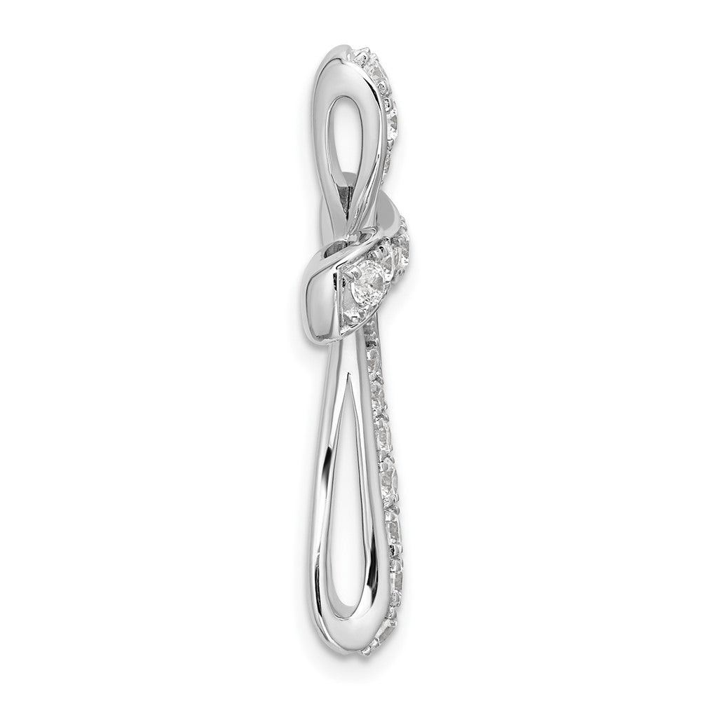 14k White Gold 5/8 carat Lab Grown Diamond VS/SI+ G+ Cross Chain Slide Pendant
