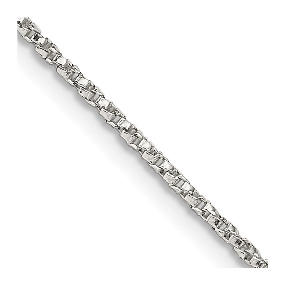 Sterling Silver 1.25mm Twisted Box Chain 14 Inches