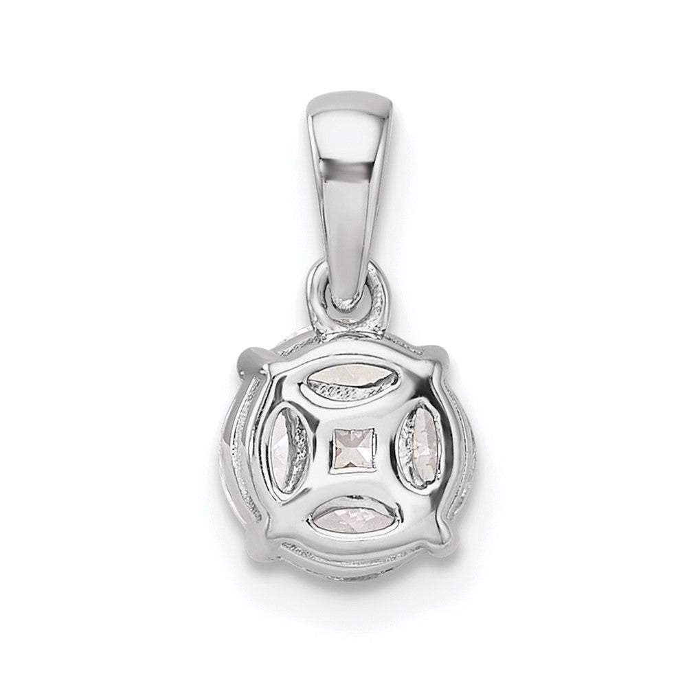 14K White Gold Lab Grown VS/SI FGH Diamond Princess & Marquise (Round look) Pendant With Chain