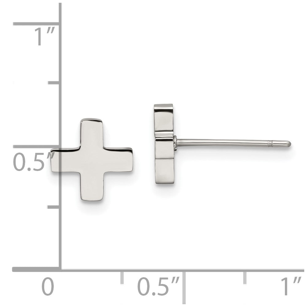 Stainless Steel Polished X Post Earrings