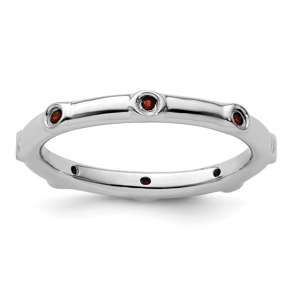 Sterling Silver Stackable Expressions Garnet Ring Size -6