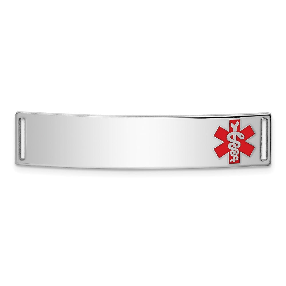 Sterling Silver Rhodium-plated Medical ID Plate 10 inches