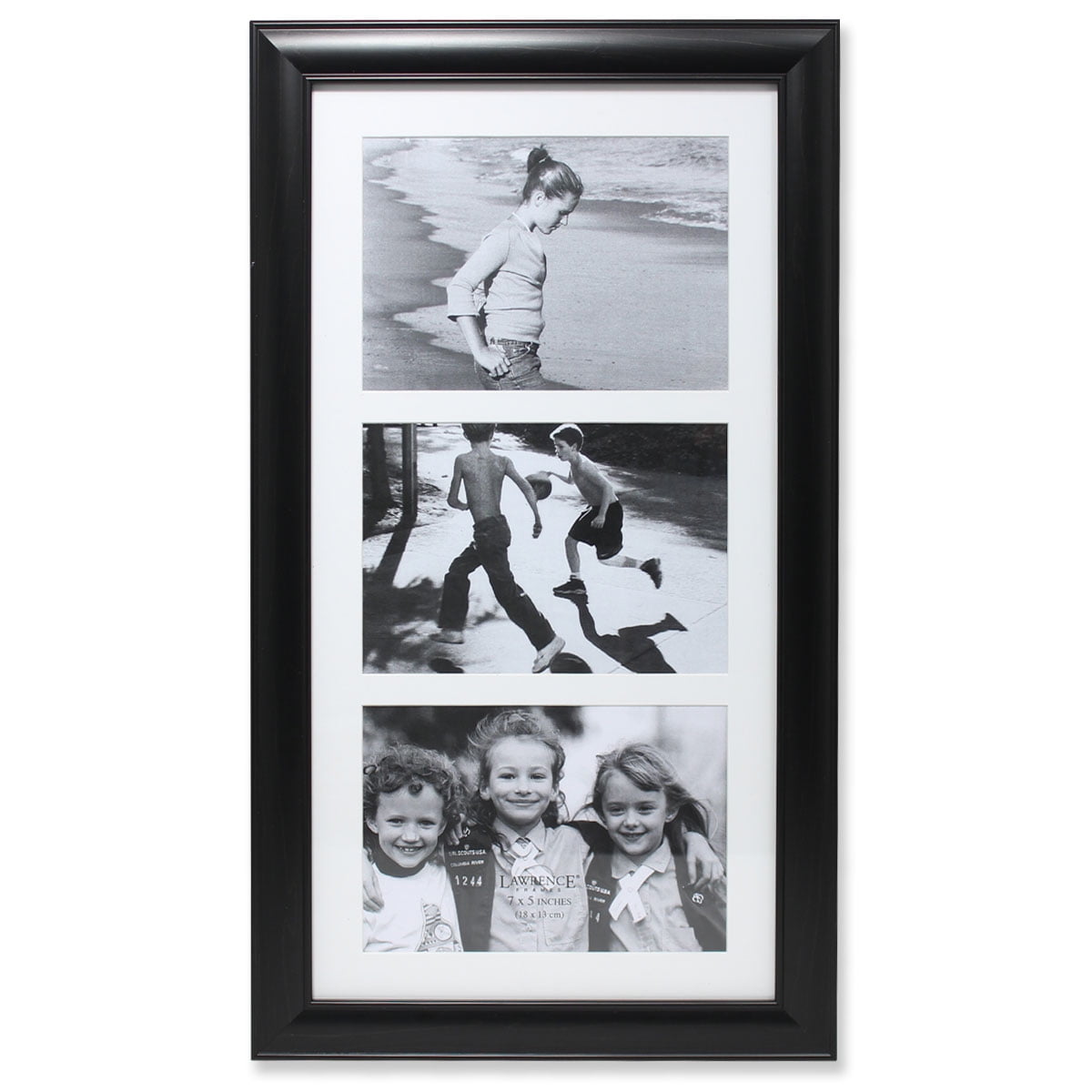 Lawrence Frames 536057T Three Opening Collage Frame - Black- 0.71 in.