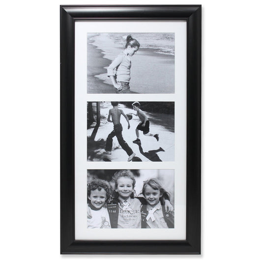 Lawrence Frames 536057T Three Opening Collage Frame - Black- 0.71 in.