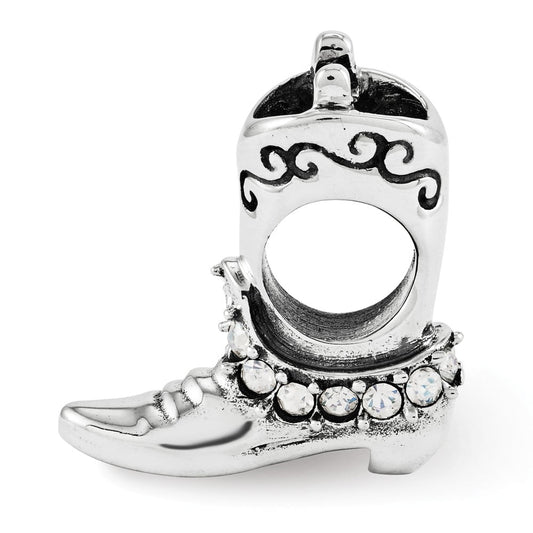 Sterling Silver Reflections Crystals Boot Bead