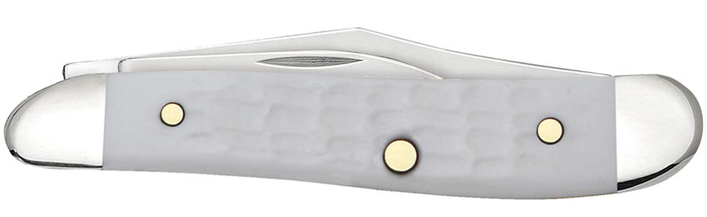 Case XX Knives Jigged White Delrin Peanut Stainless Pocket Knife