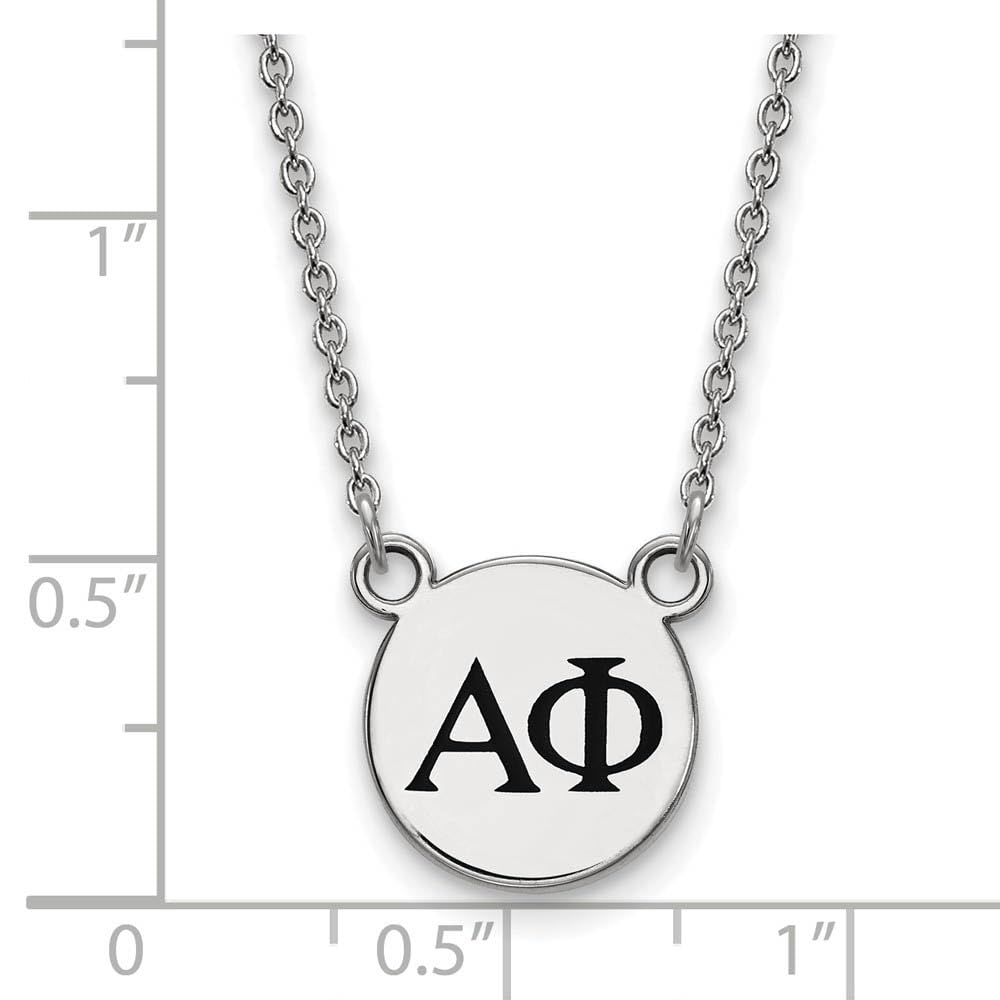 Sterling Silver 18in Official Licensed Greek Sororities Alpha Phi (??) XS Enamel Pendant w/Necklace