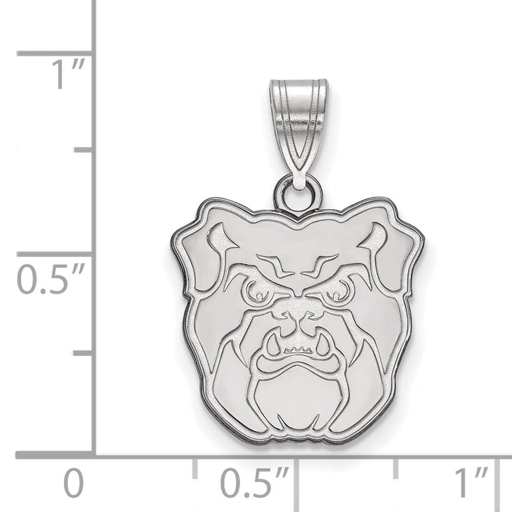Sterling Silver Rhodium Plated Butler University Medium Pendant