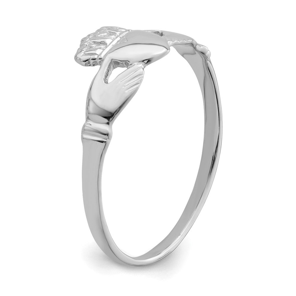 14k White Gold Ladies Claddagh Ring size 6