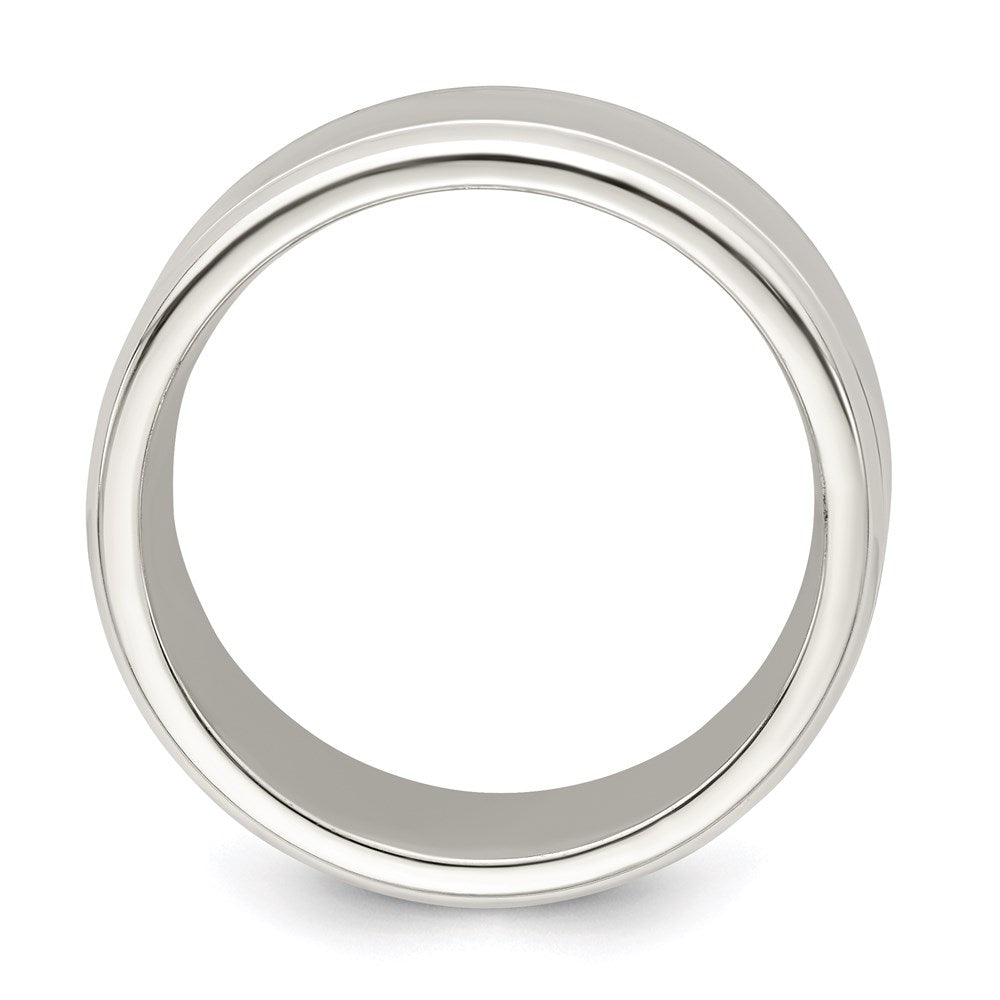 Sterling Silver 6mm Polished Flat Beveled Edge Fancy Band Size 9
