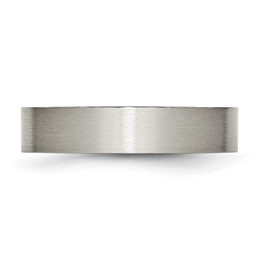 Titanium Brushed 5mm Flat Band Size - 8.5
