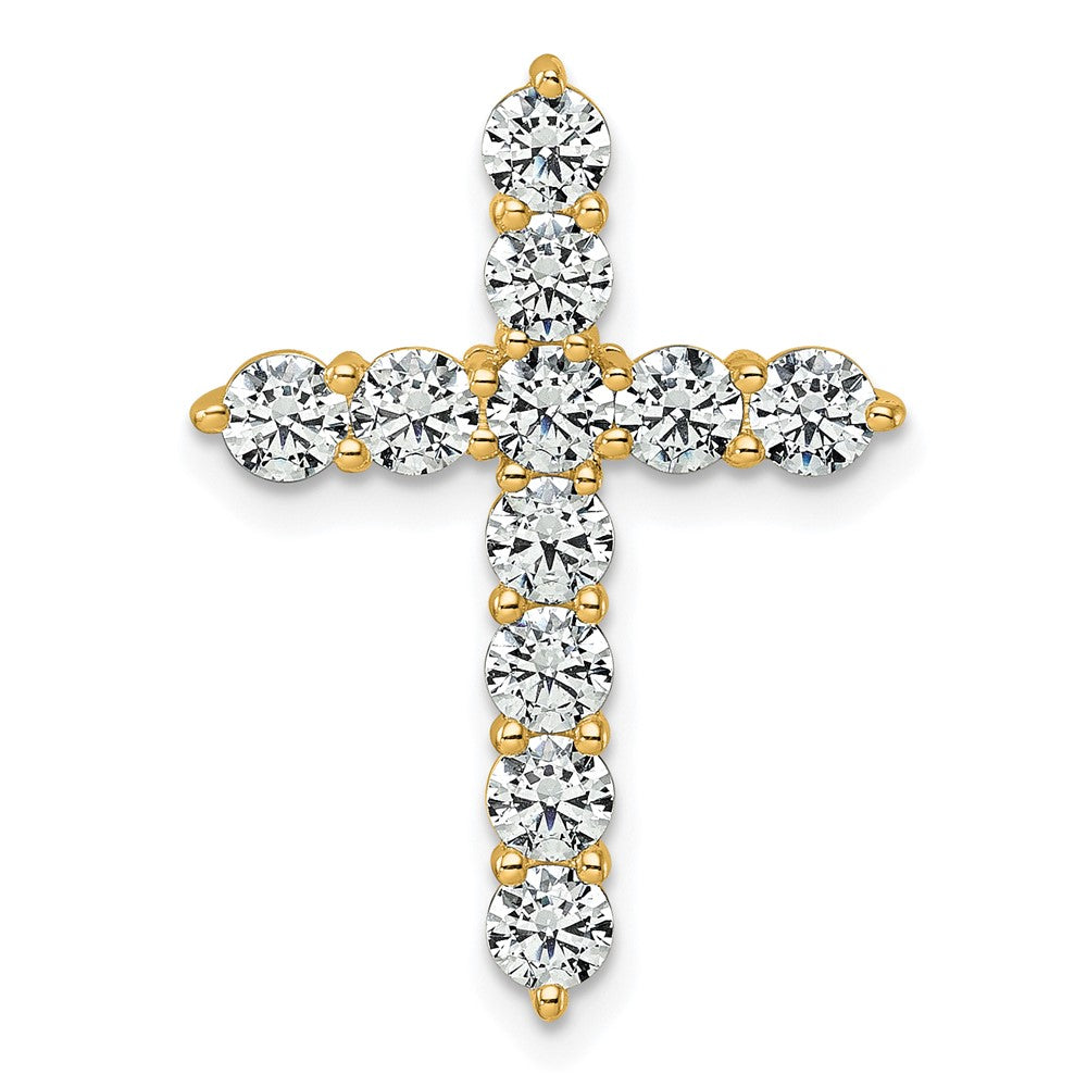 14k 2 carat Lab Grown Diamond VS/SI+ G+ Cross Chain Slide Pendant