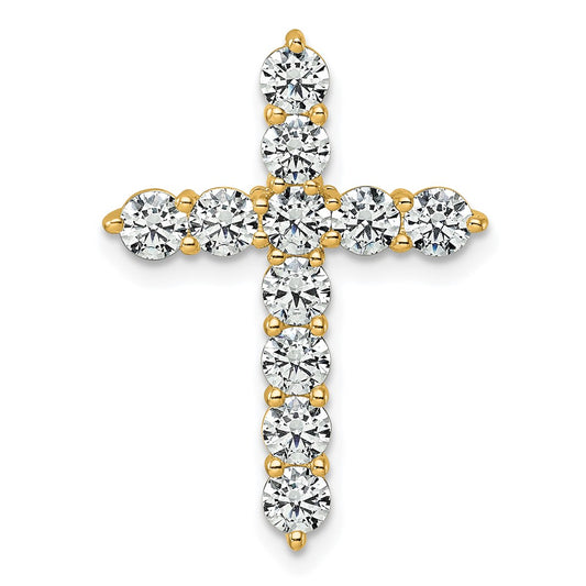 14k 2 carat Lab Grown Diamond VS/SI+ G+ Cross Chain Slide Pendant