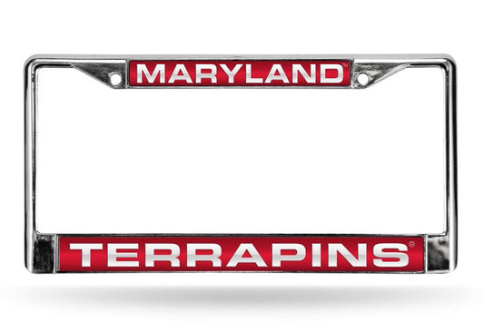 Maryland Terrapins Chrome Metal Laser Cut License Plate Frame